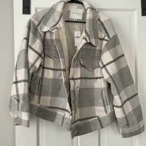 AE Plaid Cropped Shacket